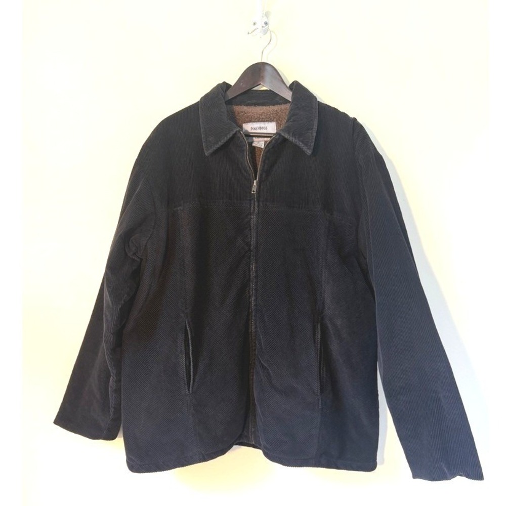 Vintage Pineapple Connection Sherpa Lined Corduroy Jacket Black XL 90s Workwear